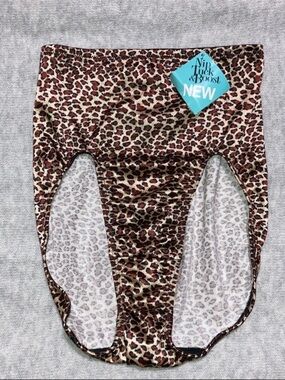 Vintage Nip Tuck Boost Leopard Print Second Skin Satin Shaper panties Sissy S